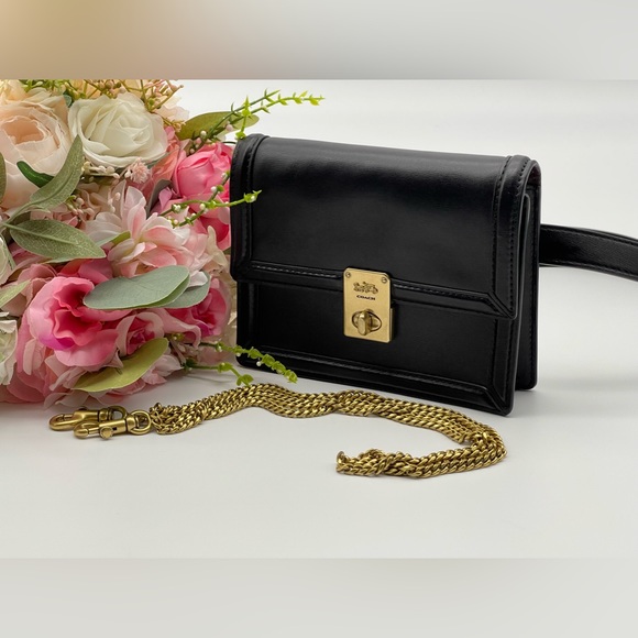 🎊Last One In Stock🎊Coach Small Black Calf Leather Belt Bag - Picture 3 of 16